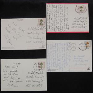 ZS-W569 THAILAND - Postcards, 1990-1995 Great Airmail To Germany, Lot Of 4