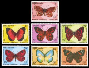 Cambodia 1990 BUTTERFLIES Scott #1064-1070 Mint Never Hinged