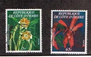 Ivory Coast  1977  447a, 447b  Used  Flowers