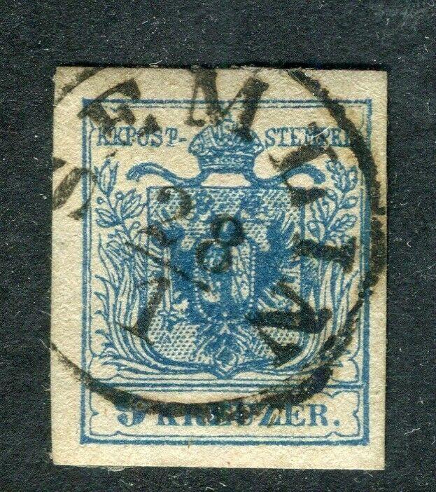 AUSTRIA; 1850 early classic Imperf issue fine used 9k. lovely cancel