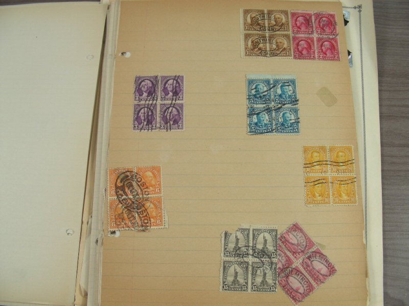 US, 100s of Stamps & a few Covers  mostly hinged on pages