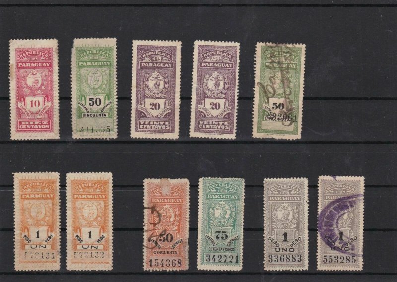 paraguay  revenue stamps ref 11264