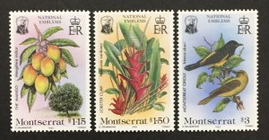 Montserrat 1985 #551-3, National Emblems, MNH.