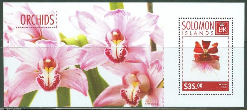 SOLOMON ISLANDS 2014 ORCHIDS  SOUVENIR SHEET MINT NH