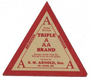 Circa 1947 Triangular Sponge Labels - Ephemera 1222