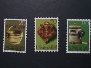 ​LIECHTENSTEIN-1980 SC#687-9- OLD ALPINE FARM TOOLS MNH VERY FINE