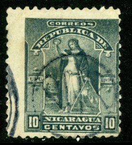 Nicaragua 1894 Seebeck 10¢ Victory Postally Used B610 ⭐⭐⭐⭐⭐⭐