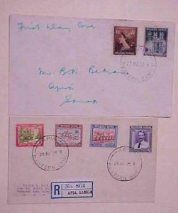 SAMOA FDC 1939 REGISTERED , 1953