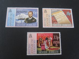 British Antarctic 1977 Sc 68-70 Silver Wedding set MNH