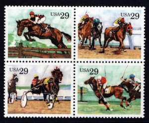 United States 1993  -  29c Horses  MNH Block   # 2759a
