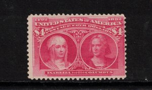 USA #244 Mint Fine Full Original Gum Hinged