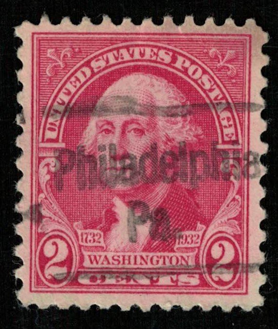 1932, George Washington, 2 cents, Overprint: Philadelphia PA, SC #707 (3238-Т)