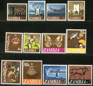 ZAMBIA  Sc#39-50 SG129-40 1968 Pictorial Definitivies Complete OG Mint NH