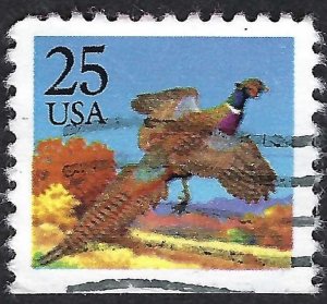 United States #2283 25¢ Pheasant (1988). Booklet single. Used.