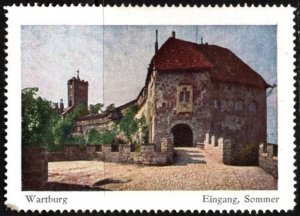 Vintage Germany Poster Stamp Wartburg in Lutherstadt Eisenach in Thuringia