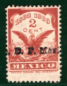 MEXICO Revenue Stamp 2c 1908-1909 *DF MEXICO* Mint MNG {samwells} BROWN102