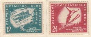 GERMANY 1951 CHAMPION OF WINTER SPORTS SET MNH CAT VAL.$30.00