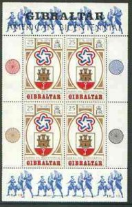 GIBRALTAR - 1976 - American Revol. Bicentenary -Perf Min Sheet-Mint Never Hinged