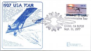 COMMEMORATIVE REENACTMENT LINDBERGH 1927 USA TOUR CACHET EVENT COVER CHINO 1977