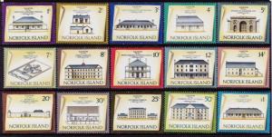 NORFOLK IS 1973 Historic Building definitive set MNH.......................68744