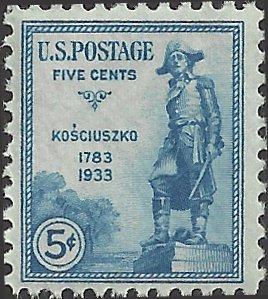 # 734 MNH- SCV-0.65 - Blue - Kosciuszko