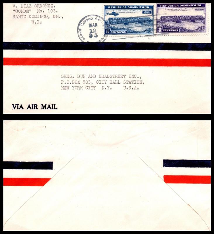 Goldpath: Dominican Republic Airmail Cover 1935. Santo Domingo. _CV17_P9