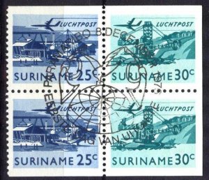 Suriname 1976 Definitive Aviation Different Perforation 25c, 30 c. Used CTO