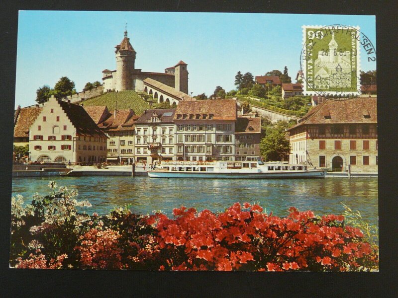 architecture castle of Schaffhausen maximum card Switzerland 1983
