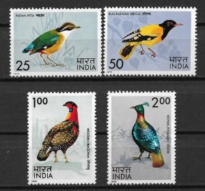 1975 India 656-9 complete Birds set of 4 MNH