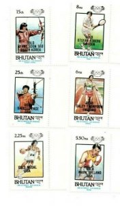 SPECIAL LOT Bhutan 1986 537-42 - LA Olympics Winners Ovpt - 50 Sets of 6v - MNH