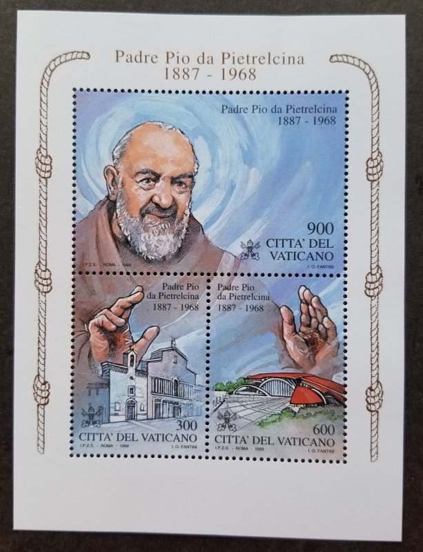 *FREE SHIP Vatican Padre Pio Of Pietrelcina 1999 (ms) MNH