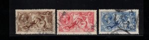 Great Britain #173c #174a #175b (SG #405 #409 #412) Very Fine Used Trio