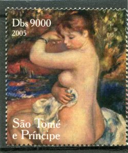 Sao Tome & Principe 2005 RENOIR NUDES Paintings 1 value Perforated Mint NH