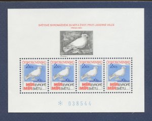 CZECHOSLOVAKIA - Scott 2465a - MNH S/S - Bird, Peace Dove - 1983