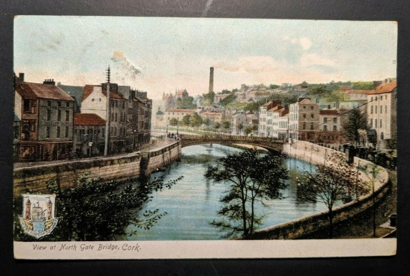 1918 North Gate Bridge Co Cork Ireland to Mass Real Picture Postcard Cover