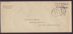 US USS Putnam 1928  # 10 Size Naval Cover