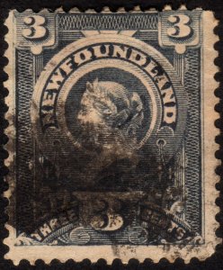 1890, Newfoundland, 3c, Used, Sc 60i