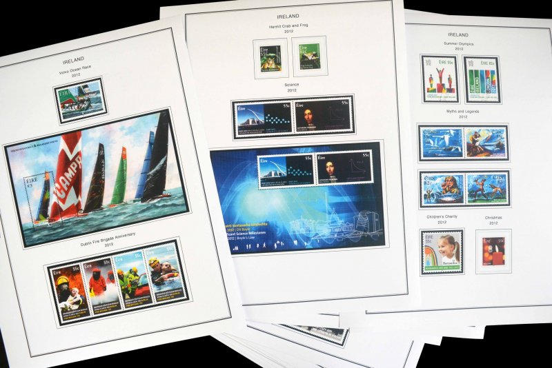 COLOR PRINTED IRELAND 2011-2020 STAMP ALBUM PAGES (60 illustrated pages)