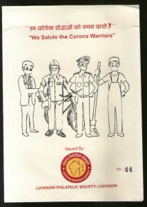 India 2020 We Salute to Corona Warrior COVID-19 Health Set of 4 Special Cancelle