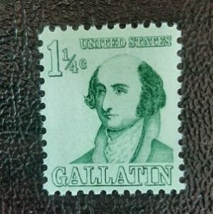 US Scott # 1279; 1 and 1/4 Gallatin from 1967; MNH, og; VF centering