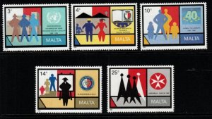 MALTA SG855/9 1989 ANNIVERSARIES & COMMEMORATIONS MNH