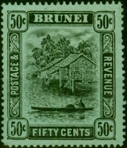 Brunei 1920 50c on Blue-Green SG45a Fine MM