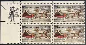 Scott #1551 10¢ Christmas MNH ZIP Block of 4