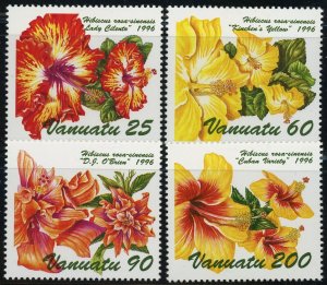 Vanuatu #689-692 Hibiscus Flowers Nature Postage Stamps 1996 Mint LH