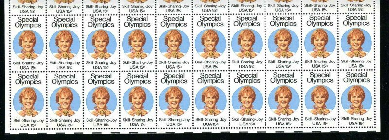 1788 Special Olympics Sheet of 50 15¢ Stamps Complete 1979 