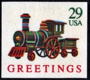 SC#2719 29¢ Christmas: Train Engine Booklet Single (1992) SA