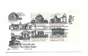 1928-31 Architecture 1981 ArtCraft zip block, FDC