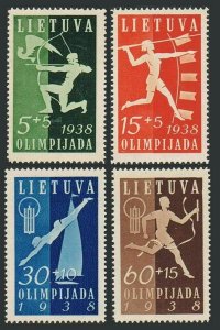 Lithuania B43-B46,MNH.Michel 417-420 National Olympiad,1938.Javelin,Archery,