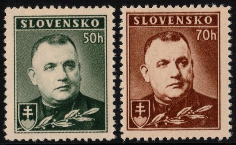 ✔️ SLOVAKIA 1939 - TISO PERF 12½  - SC.43/43a MNH OG [SK067YA]