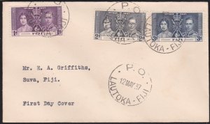 FIJI 1937 Coronation set on FDC ex LAUTOKA.................................B3172